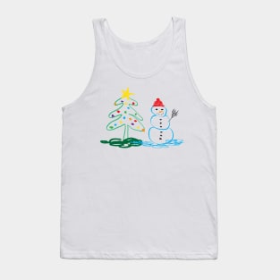 Ugly Christmas tree and snowman Tank Top